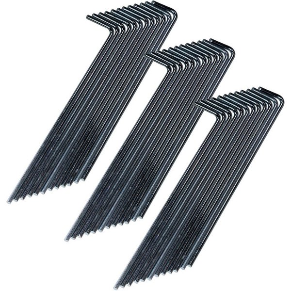 Work-it Zelthering Zeltheringe Set 36 Stück Stahlheringe mit Haken Camping Hering, (36-St), Stahl verzinkt, mit Haken, 25x190x4mm, 36 Stück