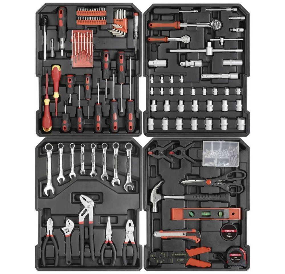 WorkPro Werkzeugset Trolley-Koffer bestückt WP1050, im Koffer, mit Rollen – Bild 2 von 5