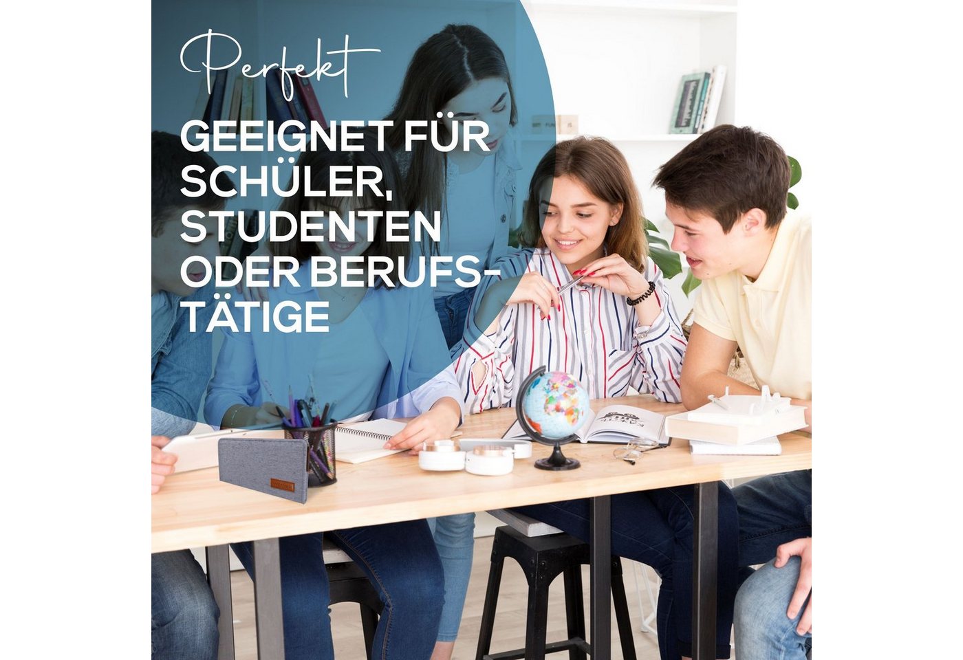 wortek Federmäppchen Filz Federmäppchen, 3fach, 1x Federmappe Mäppchen, 1x Schlampermäppche, (Set, 3-teilig), Filztaschen Etui Mäppchen für Schule & Büro – Bild 4 von 5