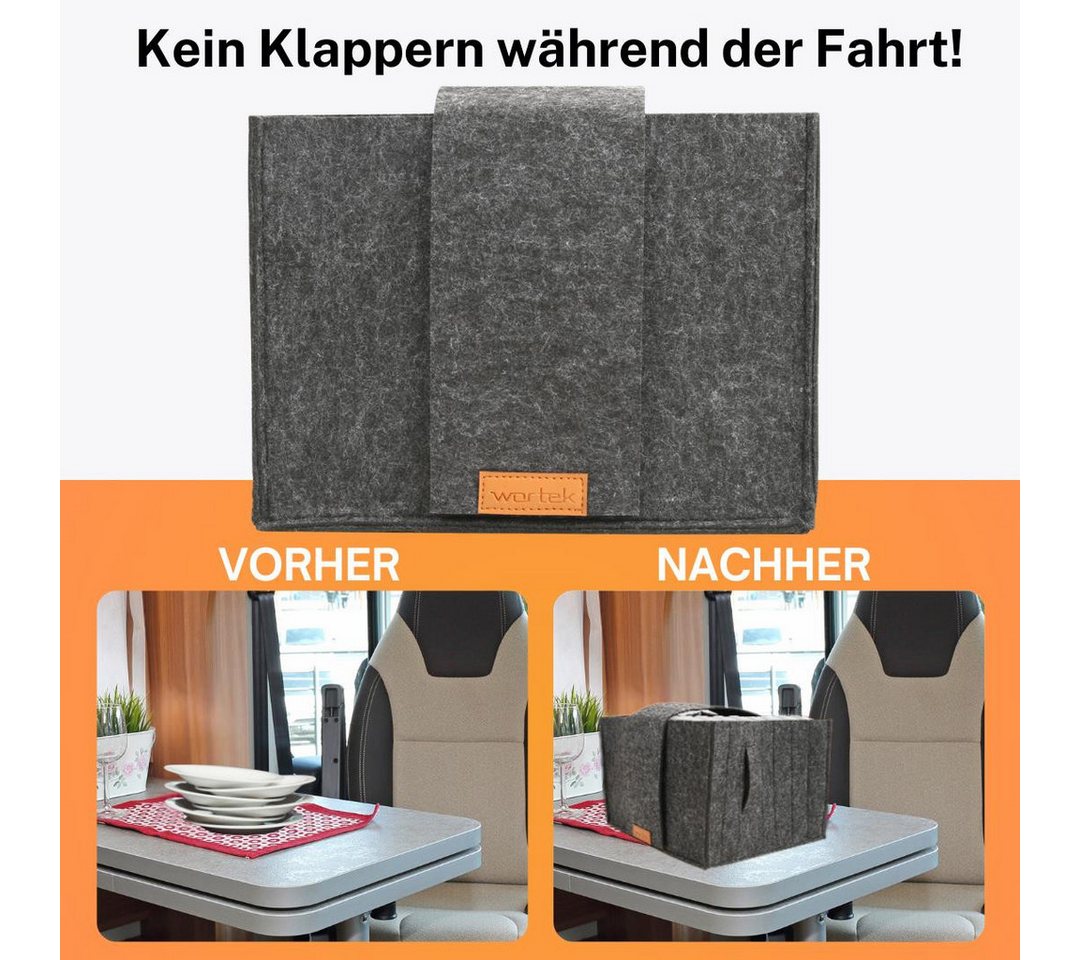 wortek Organizer Tellerhalter Filz, für 8 Teller, Camping Zubehör (Set, 1 St., 1-tlg), Filztasche für 8 Teller – Bild 2 von 5