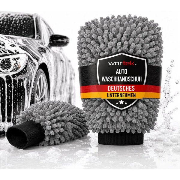 wortek Waschhandschuh Auto Premium Mikrofaser Waschhandschuh Wash Mitt, Saugstark & Lackschonend