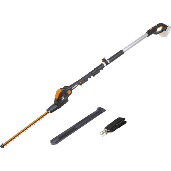 Worx Akku-Heckenschere 20V WG252E.9, Teleskopstiel 3,6m, 45cm, bis 3,6 m Arbeitshöhe, Mit längenverstellbaren Teleskopstiel für hohe Reichweite bis 3.6m