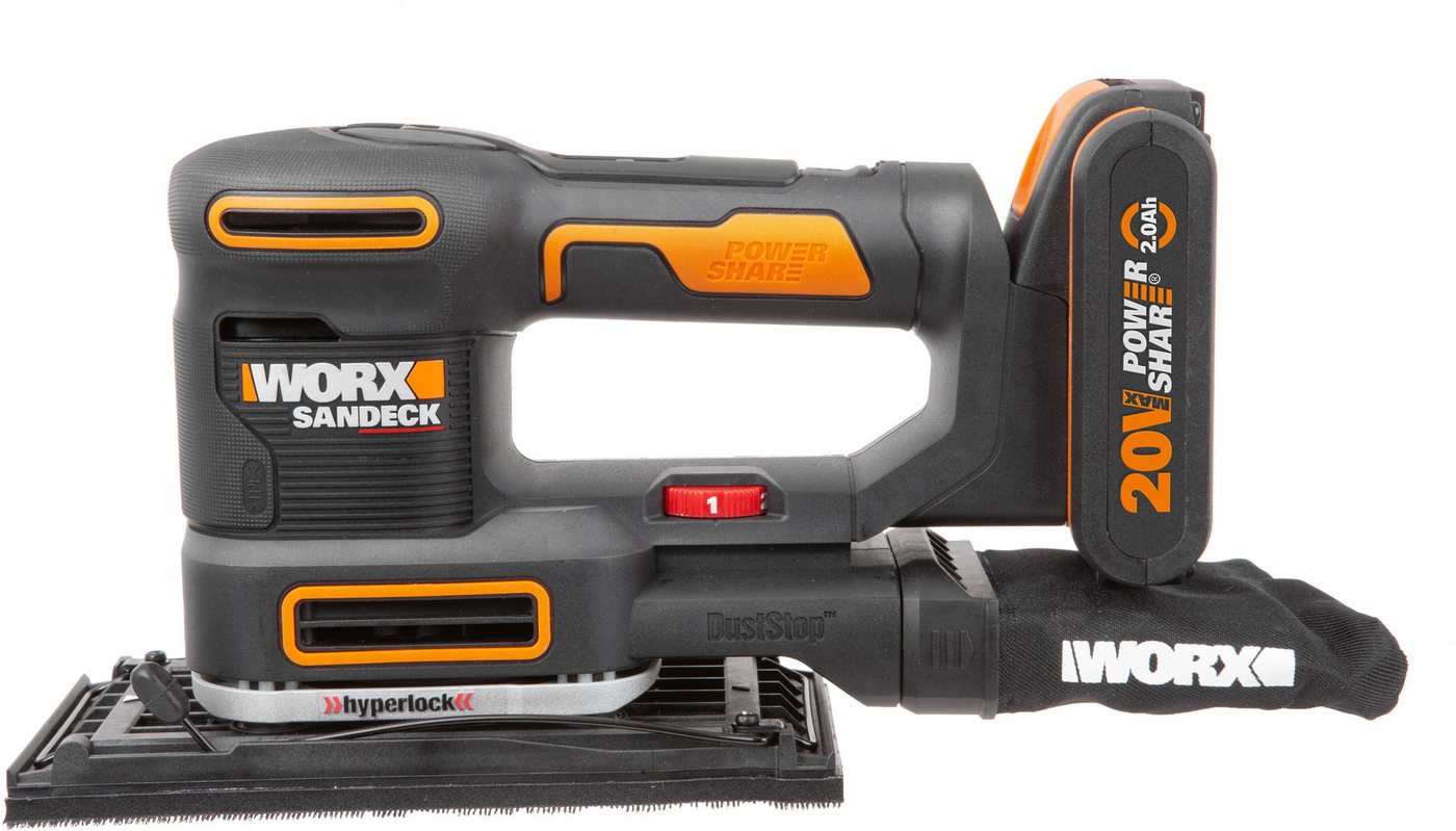Worx Akku-Multischleifer WX820, 5-in-1 Funktionen, DustStop-Mikrofilter, inkl. Akku & Ladegerät – Bild 3 von 5