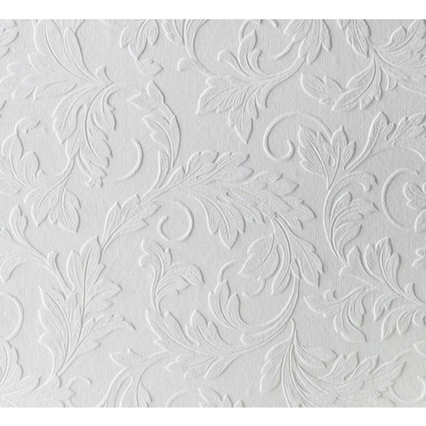 WOW Papiertapete Acanthus, aufgeschäumt, uni, (1 St), Weiß - 10m x 52cm