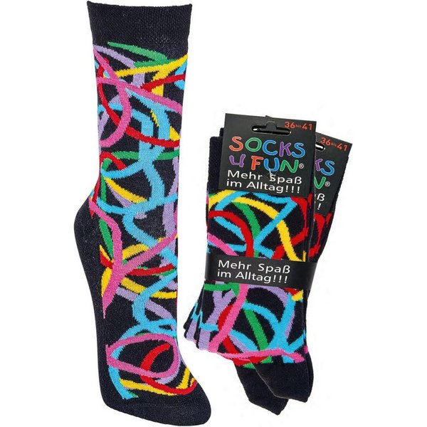Wowerat Freizeitsocken 2 Paar Fun Socken, Spaß mit Socken, Loop Motive, für Damen & Herren