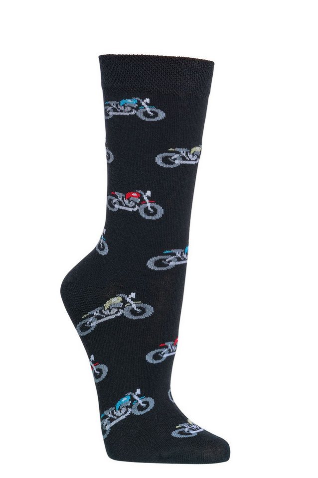 Wowerat Freizeitsocken 2 Paar Fun Socken, Spaß mit Socken, Motorrad Motive, Geschenkidee – Bild 4 von 4