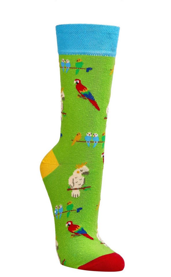 Wowerat Freizeitsocken 2 Paar Fun Socken, Spaß mit Socken, Papagei Motive, für Damen & Herren – Bild 3 von 3