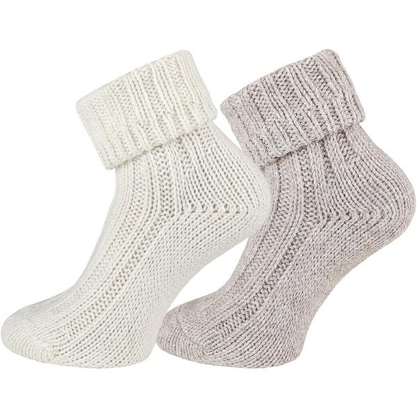 Wowerat Umschlagsocken 2 Paar superweiche Umschlag-Socken mit Alpakawolle Damen & Herren