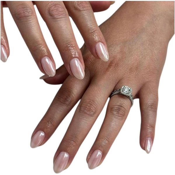 WowWoke Kunstfingernägel 30 Gradient Pink Nägel zum Aufkleben Kurz Mandel Press on Nails Oval, Set 1-tlg., wiederverwendbar für elegante Nägel, Kann selbst aufg