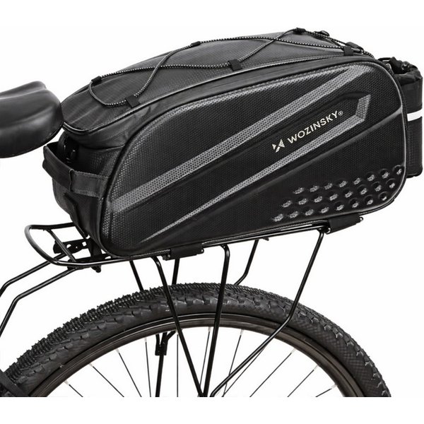 Wozinsky Fahrradtasche, Erweiterbare Seitentaschen mit Regenhülle und Schultergurt