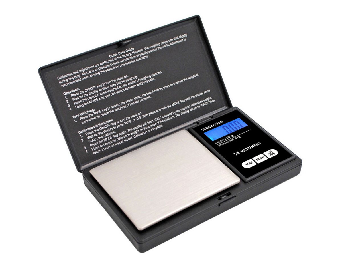 Wozinsky Feinwaage WDW-1000, 0,01 g Präzision mit LCD Beleuchtung – Bild 3 von 5