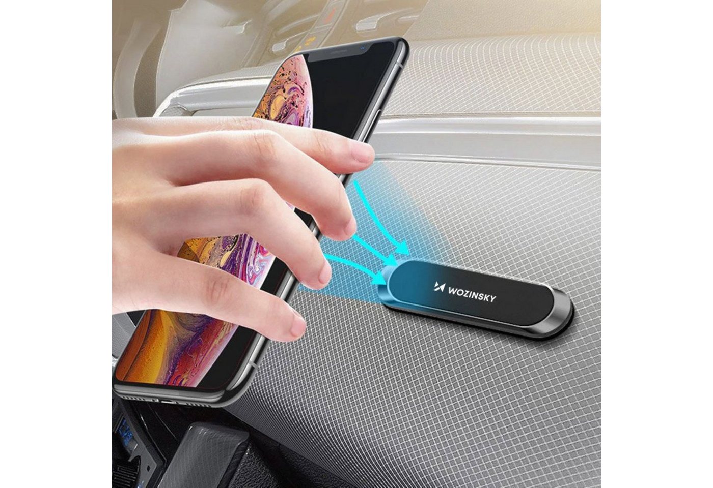 Wozinsky Handy-Halterung Magnetic Dashboard Mount Adhesive Schwarz, (1-tlg) – Bild 2 von 5