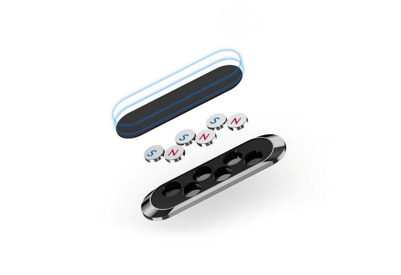 Wozinsky Handy-Halterung Magnetic Dashboard Mount Adhesive Schwarz, (1-tlg) – Bild 3 von 5