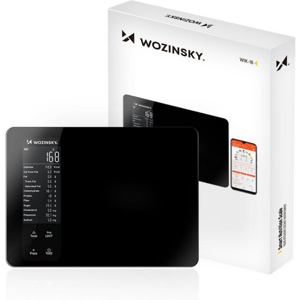 Wozinsky Küchenwaage WIK-16, Bluetooth Küchenwaage mit App und Nährwertanzeige