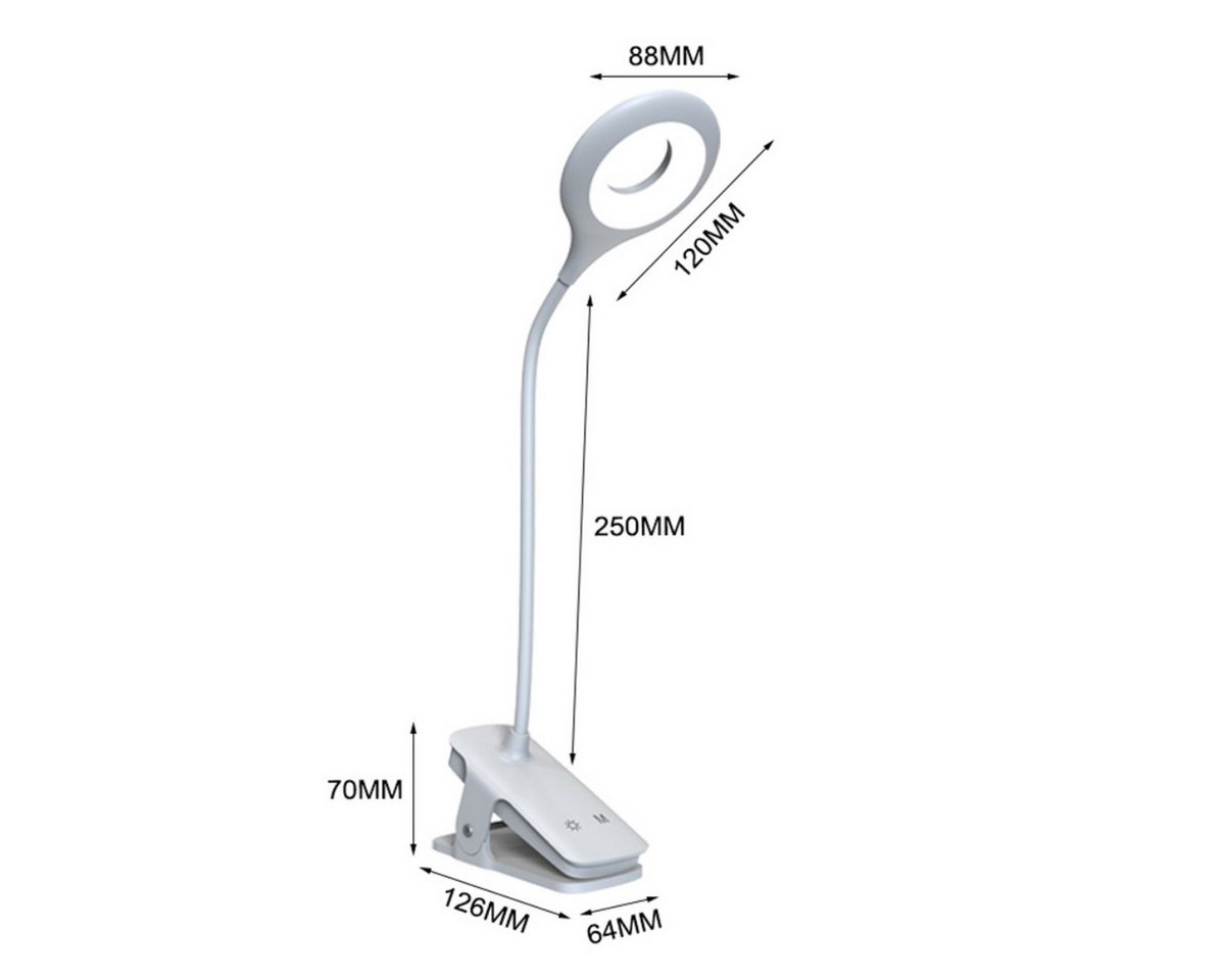 Wozinsky LED Leselampe WLBK, LED, Neutralweiß, Kaltweiß, Warmweiß, Kabellose LED Leselampe mit Clip und 5 Lichtmodi – Bild 2 von 5