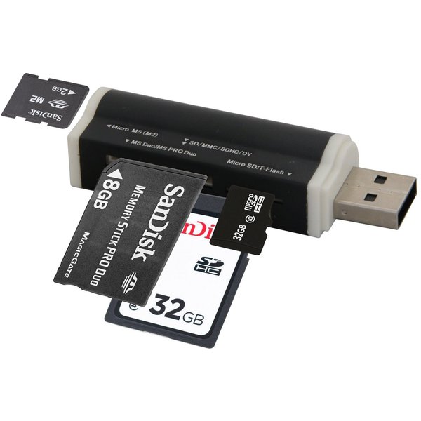 Wozinsky USB Kartenleser für SD/Micro SD/M2/M2PRODUO USB Multi Adapter Speicherkarte