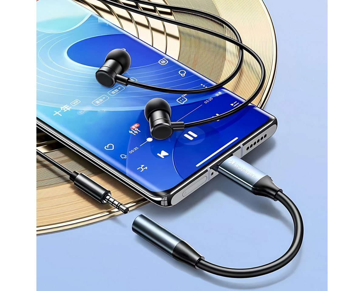 Wozinsky WACM-01 Audio-Adapter USB-C Stecker zu 3,5-mm Klinke Buchse, USB-C zu 3,5-mm Audioadapter mit HiFi Klang – Bild 3 von 5