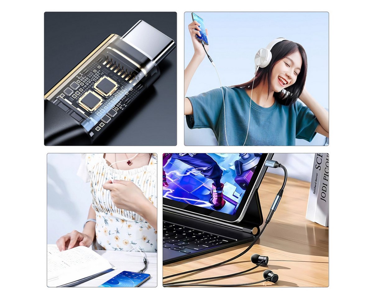 Wozinsky WACM-01 Audio-Adapter USB-C Stecker zu 3,5-mm Klinke Buchse, USB-C zu 3,5-mm Audioadapter mit HiFi Klang – Bild 4 von 5
