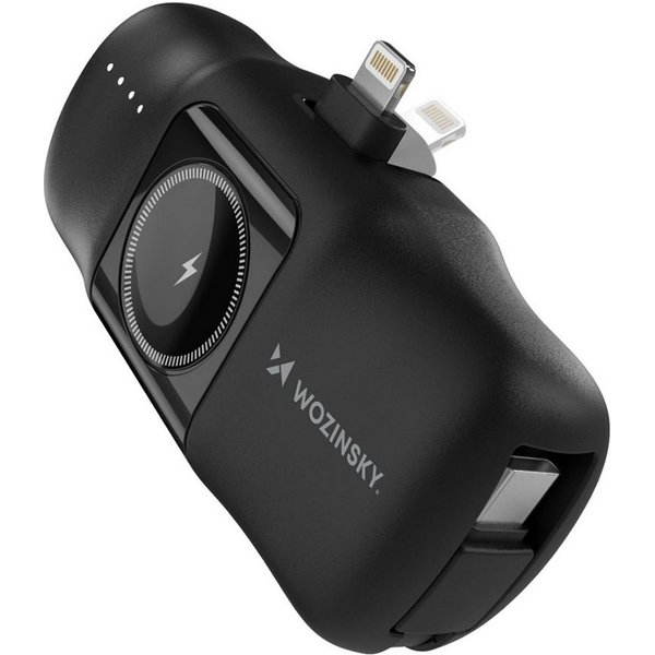 Wozinsky WF16-YLS Mini Powerbank 5000 mAh (5 V), kompatibel mit Apple Watch, induktives Laden, Mehrfachanschluss