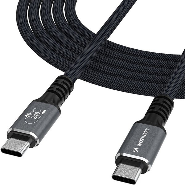 Wozinsky WPS-UY41S Thunderbolt-Kabel, USB-C Stecker, USB-C Buchse, Thunderbolt 4 Kabel 40Gb/s 240W