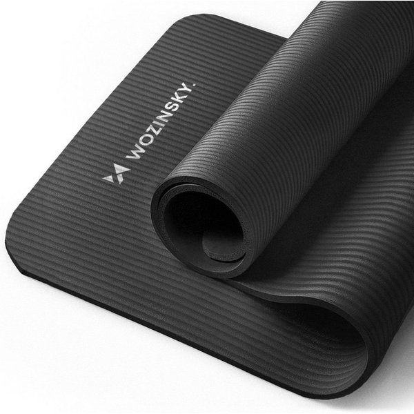 Wozinsky Yogamatte WNSP (Matte mit Tragegurt und Tasche), 0,9 cm dick rutschfest formstabil inkl Tragegurt und Tasche