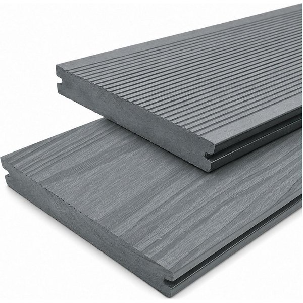 WPC Profi Terrassendielen WPC Terrassendielen Massiv MUSTER 15 cm steingrau, (Massivdiele, Musterstück 15 cm)