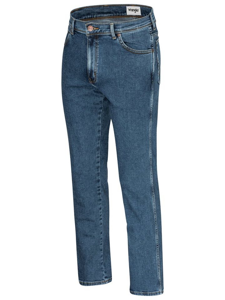 Wrangler Straight-Jeans Texas Authentic Straight Herren-Strechjeans mit Gürtel – Bild 3 von 5