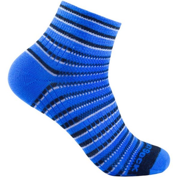 Wrightsock Sportsocken Quarter Coolmesh II (dünn, atmungsaktiv, bequem) blau/schwarz/weiss