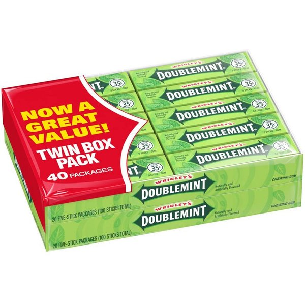 WRIGLEYS Süßigkeit Wrigley's Kaugummi Spearmint, Doublemint,Juicy Fruit, Big Red, W.fresh, (40x5 Streifen)