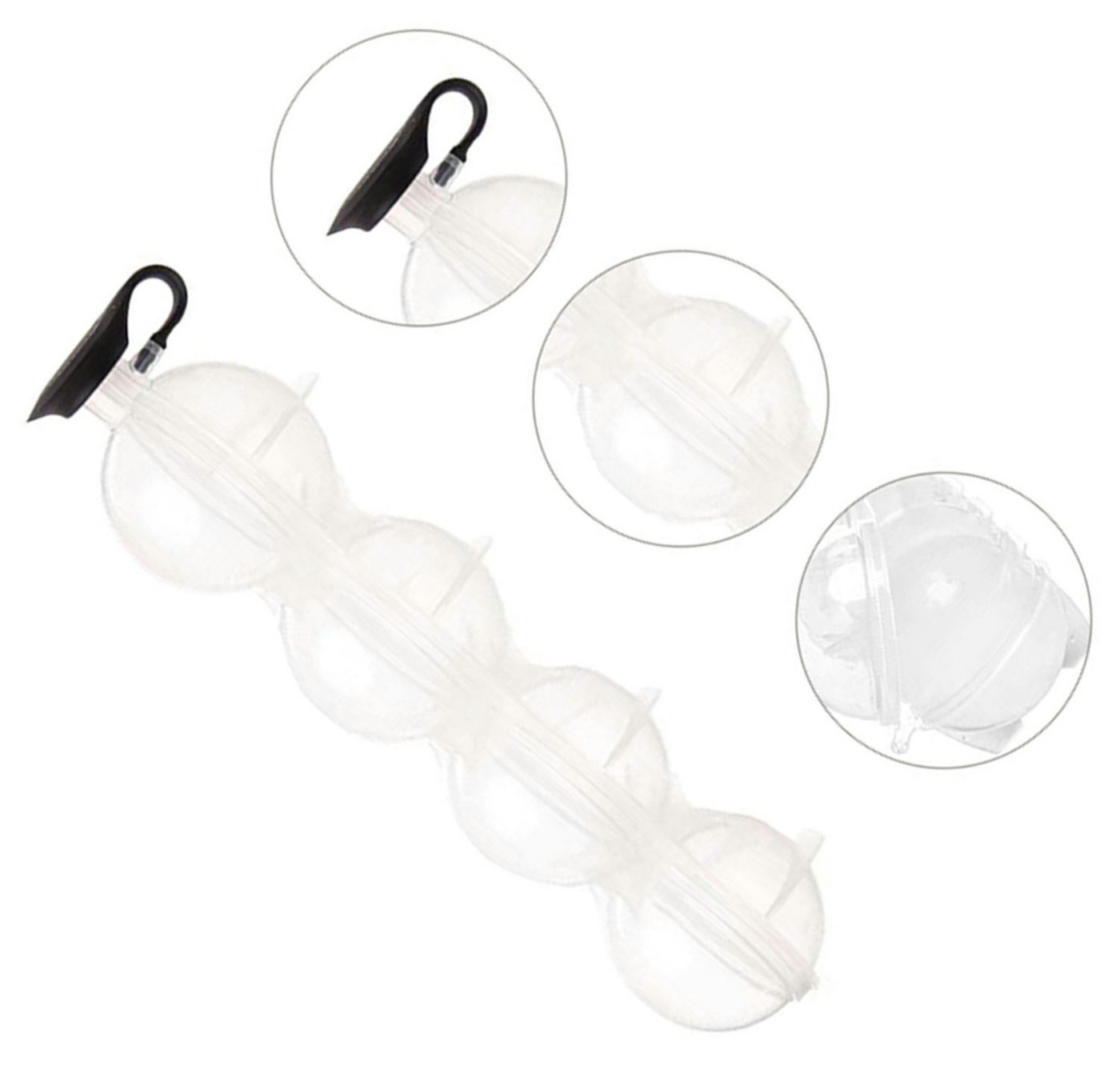 WS-Trend Eiswürfelform XL Eiskugel Eiswürfelform Eiswürfelbehälter4 Kammern - 5 cm Kugel, (1-tlg) – Bild 3 von 5