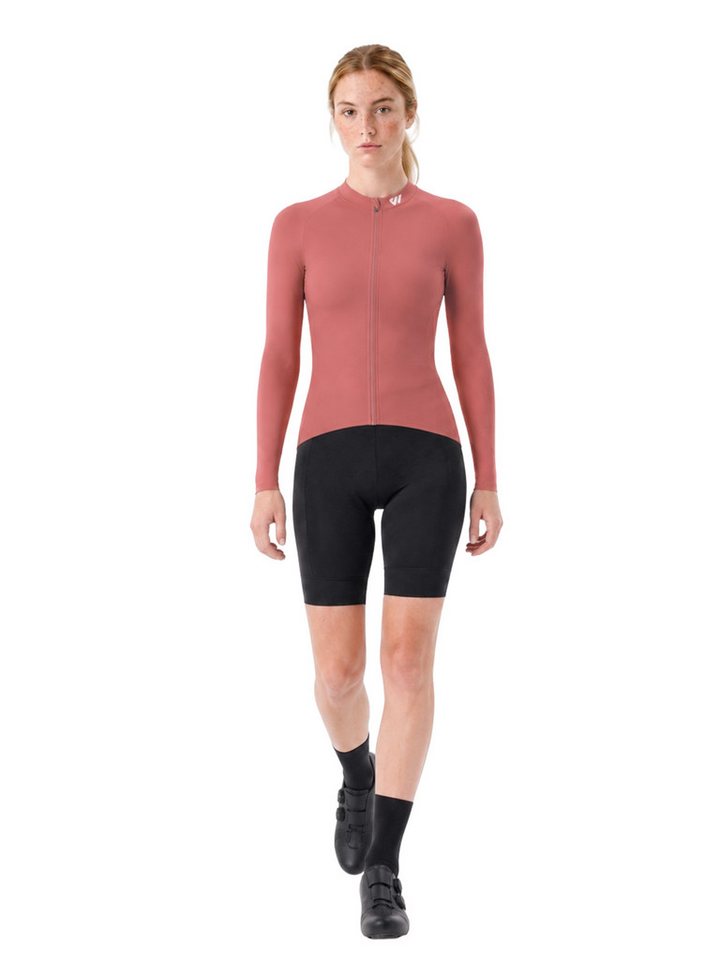 Wulibike Radtrikot Damen, Langarm Comfort-Fit, 4 Taschen & Reflektoren, Blaugrau (1-tlg) mit 3 Taschen – Bild 4 von 5