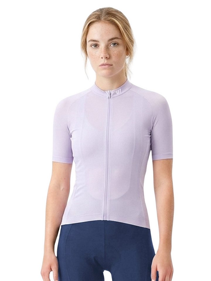 Wulibike Radtrikot Damen, Fahrradtrikot Classic Kurzarm Slim Fit mit Frontreißverschluss (1-tlg) Elastischer Schnelltrocken-Stoff, 3 Taschen & Reflektoren – Bild 2 von 5