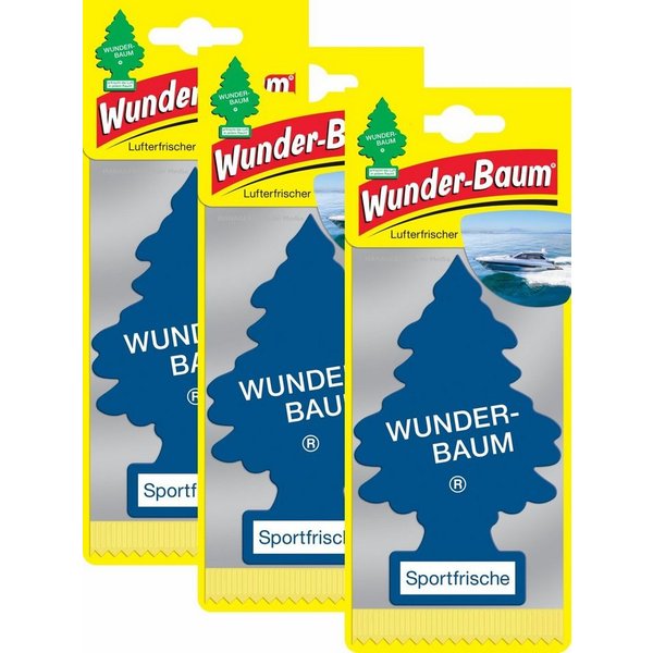 Wunder-Baum Hänge-Weihnachtsbaum Sportfrische 3er Duftbäumchen Wunderbaum 3 Set Lufterfrischer
