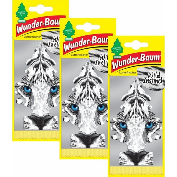 Kunstbaum 3er Duftbäumchen Wild Instinct Wunderbaum 3 Set Lufterfrischer, Wunder-Baum