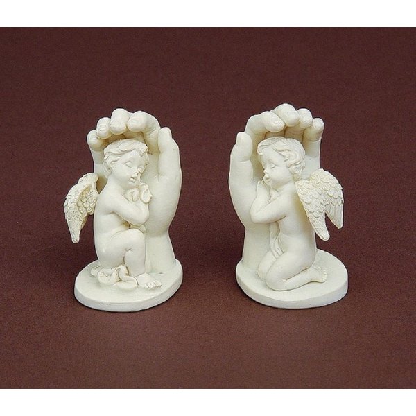 Wurm Engelfigur Engel 2er-Set Schutzengel Polyresin H 6,5cm B 4 cm creme 2 er Set