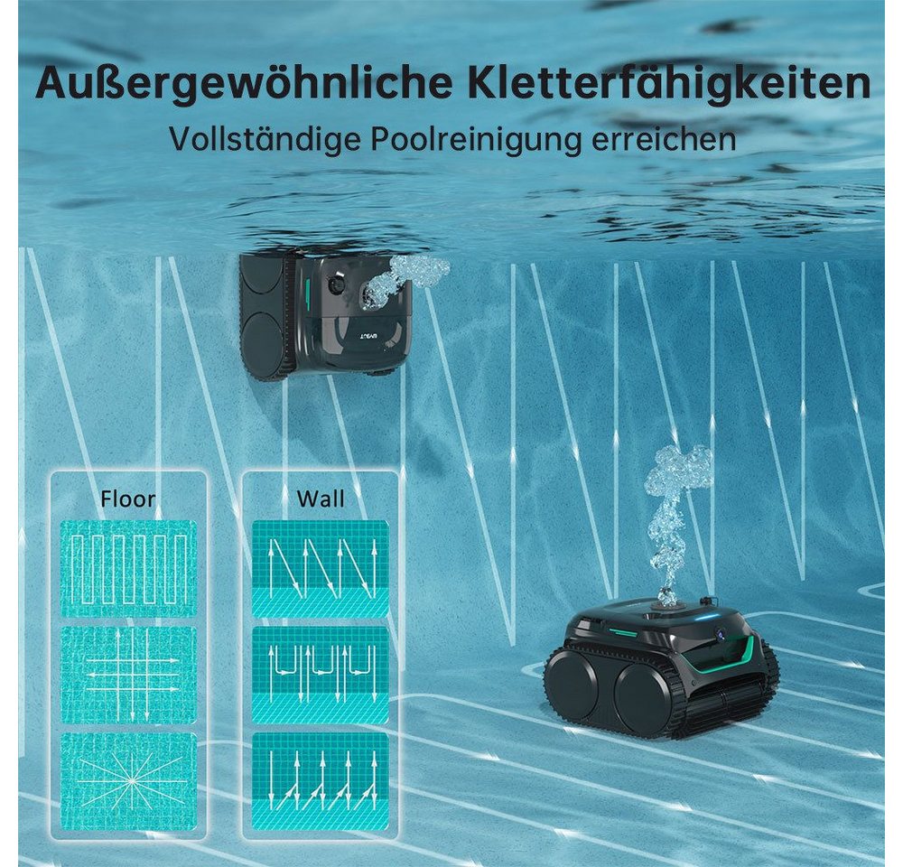 WYBOT Poolroboter (2026 Upgrade) C2 Vision Kabelloser poolroboter mit AI Vision, für Boden, Wand und Wasserlinie, Zweischicht-Filterung, bis zu 180 – Bild 4 von 5