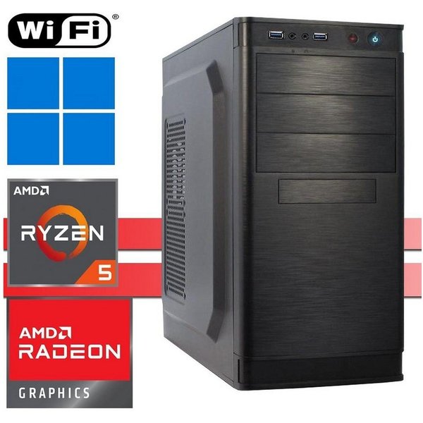 X-HARDWARE X-Power Computer 5600G, 16GB RAM, 512GB SSD + bis zu 4TB HDD Business-PC (AMD Ryzen 5 5600G, AMD Radeon Graphics (iGPU), 16 GB RAM, 0 GB HDD, 500 GB 