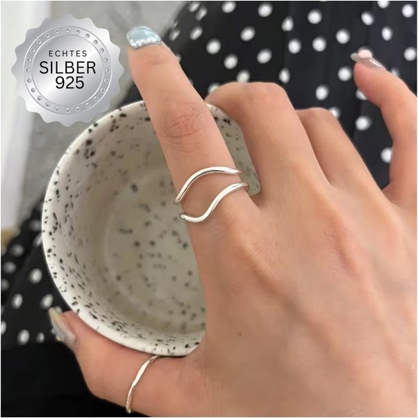 XCOAST Fingerring Bella Mare 925 (1-tlg., im Schmuck Etui), Hochwertiges Echtsilber 925 - Minimalistischer Luxus Designer Ring