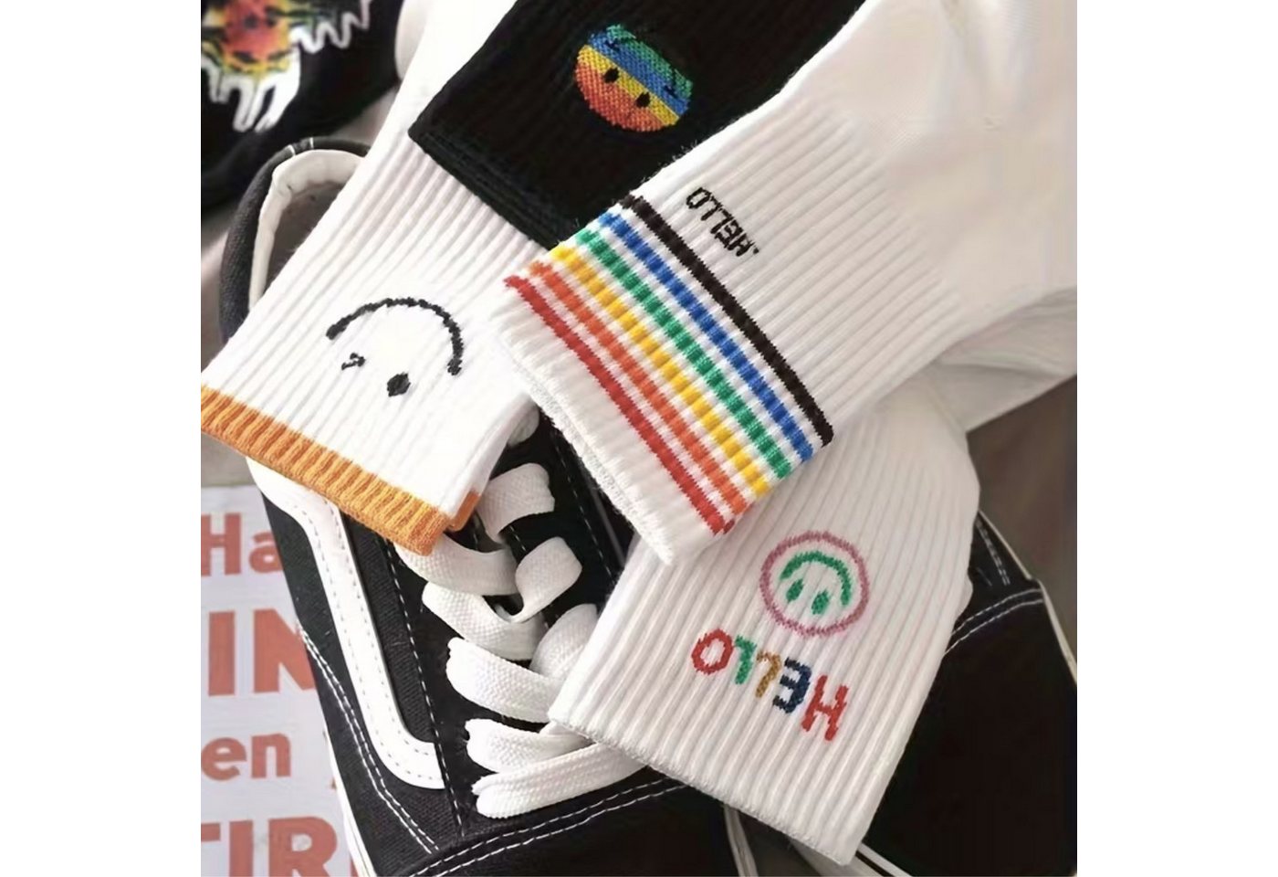 XCOAST Socken 5er Pack Regenbogen Design Socken – Bild 2 von 5