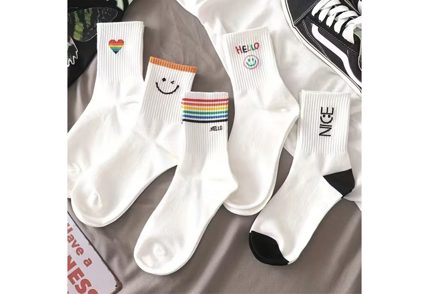 XCOAST Socken 5er Pack Regenbogen Design Socken – Bild 3 von 5