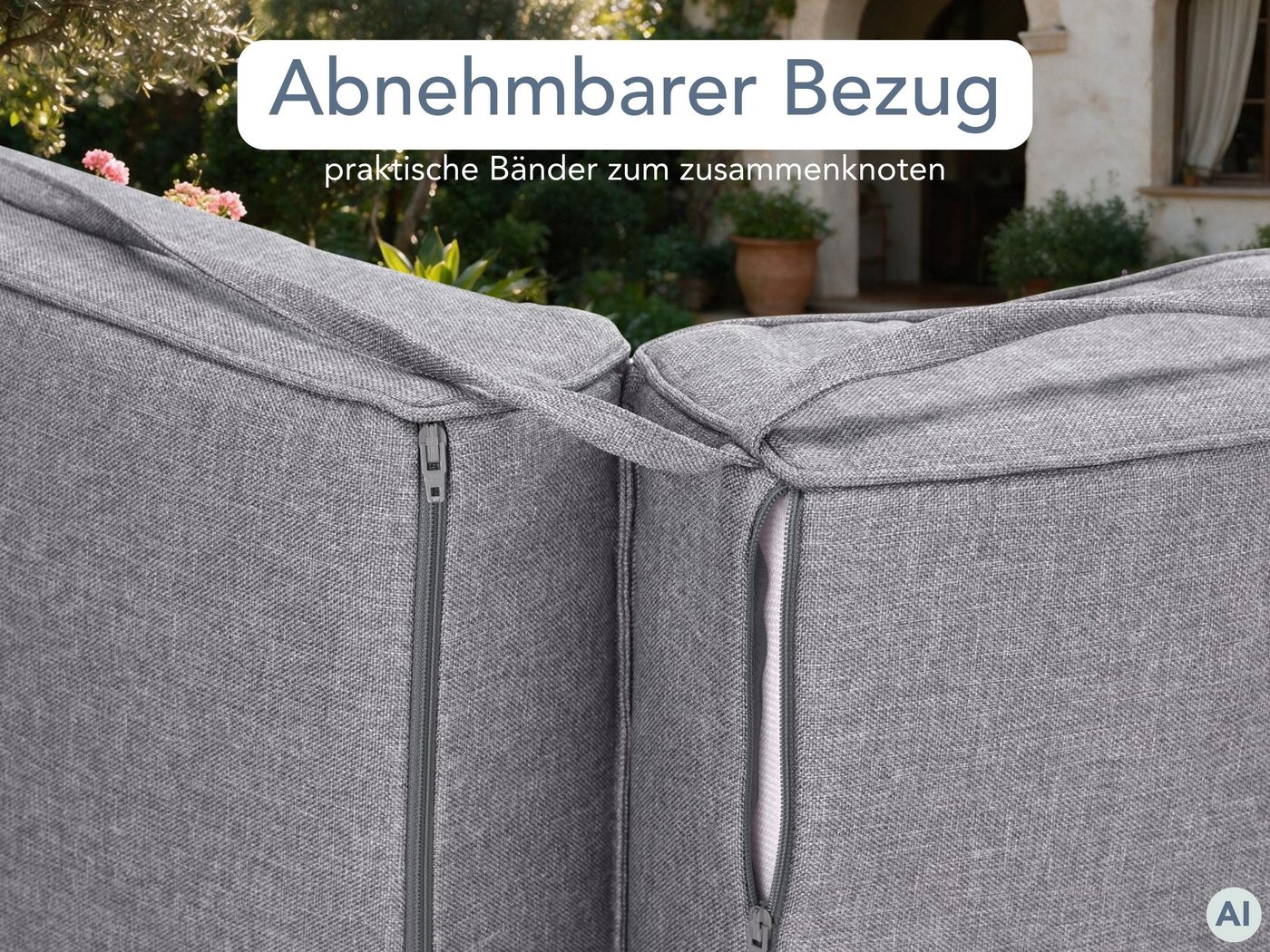 XDREAM Liegenauflage XXL, extra dicke Auflage für Gartenliege und Sonnenliege, (1 St), indoor & outdoor, waschbar, ca. 200 x 60 x 10 cm – Bild 3 von 5
