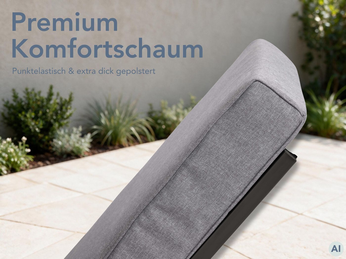 XDREAM Liegenauflage XXL, extra dicke Auflage für Gartenliege und Sonnenliege, (1 St), indoor & outdoor, waschbar, ca. 200 x 60 x 10 cm – Bild 4 von 5