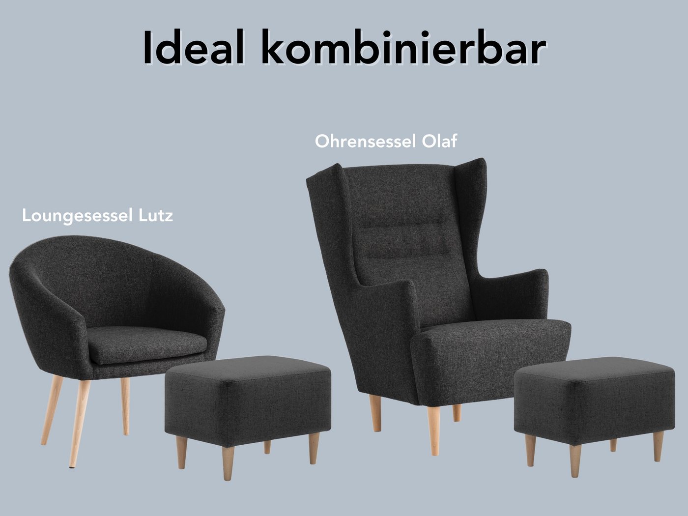 XDREAM Polsterhocker bequemer und moderner Fusshocker, gepolstert (1 St), verschiedene Bezugsqualitäten, in vielen modernen Farben erhältlich – Bild 4 von 5