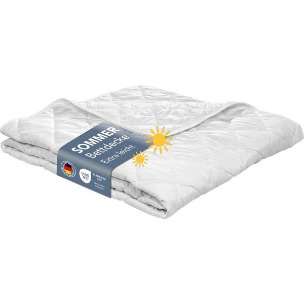 XDREAM Sommerbettdecke Pure, ultraleichtes und dünnes Steppbett, ideal für den Sommer, Füllung: Hohlfaser-Polyesterfüllung, Bezug: Polyester, allergikerfreundli