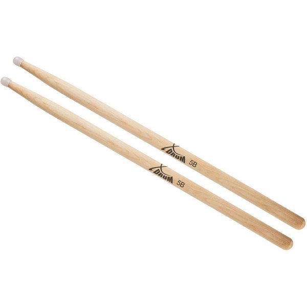 XDrum Schlagzeug 5B Drumsticks Ahorn, Spitze: Nylon, rund