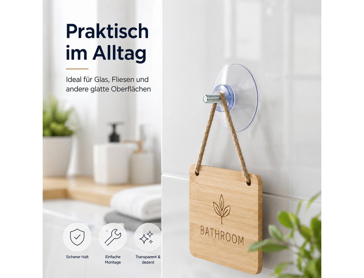 XEOOCE Wandhaken Saugnäpfe, Transparent, Mit M4-Schraube, Ohne Mutter, 10 Stück, Glas, Fliesen, Kunststoff, glatte Oberflächen, Metall, (Set, 10er Set) – Bild 5 von 5