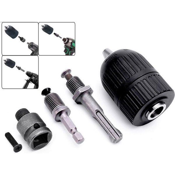 XERSEK Bohrfutter Schnellspannbohrfutter Bohrfutter mit Adapter, Spannweite bis 13mm, Spannweite bis 13,00 mm, (Bohrmaschine Schnellspann Adapter, 13 mm Schnell