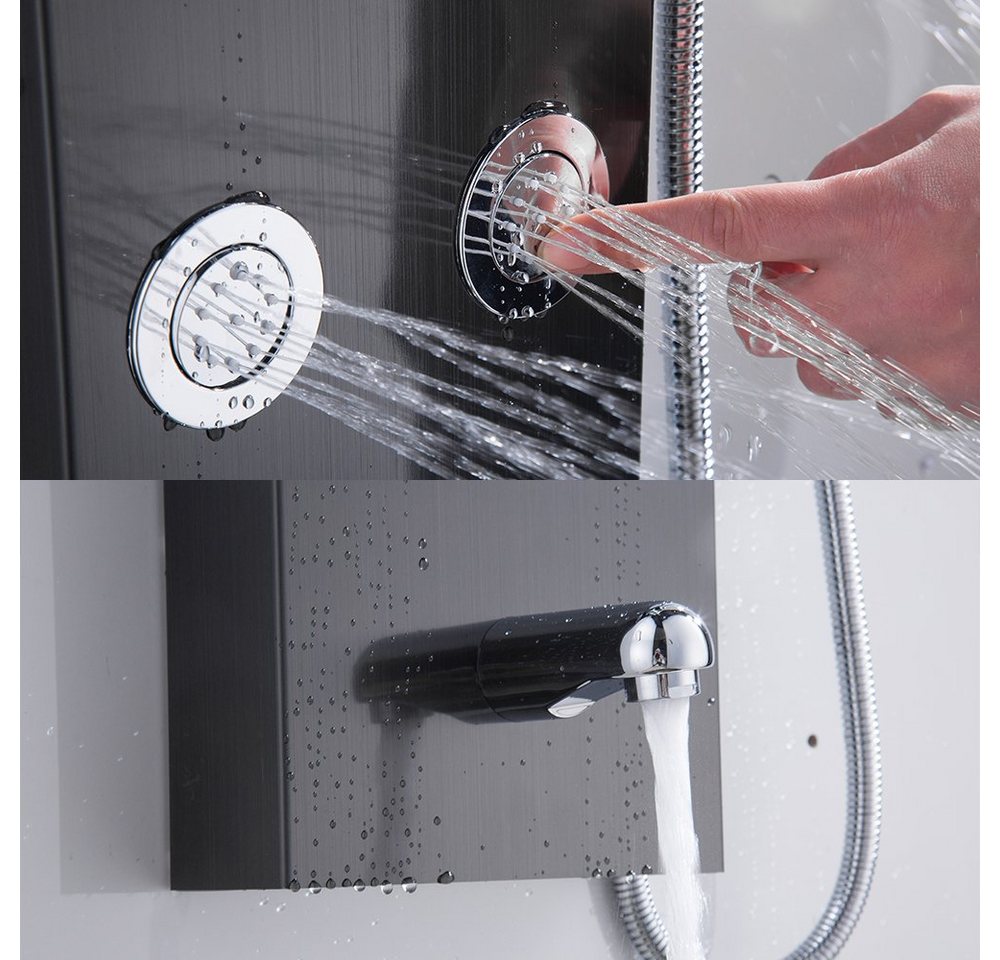 XERSEK Duschsystem Duschpaneel Regendusche Edelstahl Dusche Armaturen mit Massagedüsen – Bild 5 von 5