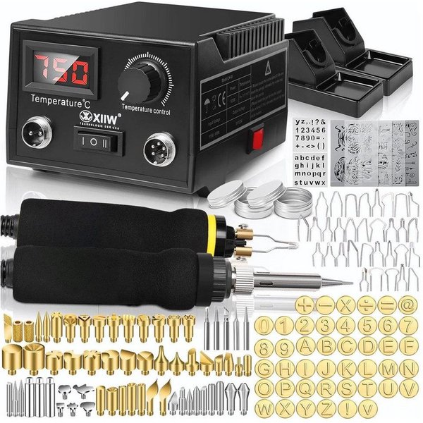 XERSEK Kreativset Brandmalstation, 100W Brandmalerei und Lötkolben set, 5x Lötspitzen, (165-tlg., Brandmalgeräte, Lötstation Lötset Soldering Iron), Temperatur 