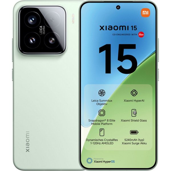 Xiaomi 15 12+512GB Smartphone (16,15 cm/6,36 Zoll, 512 GB Speicherplatz, 50 MP Kamera)